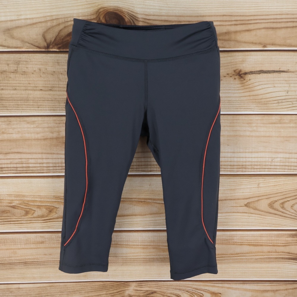 Tek Gear Activewear Capri Leggings Womens M Gray Stretch Elastic Waist Mid Rise